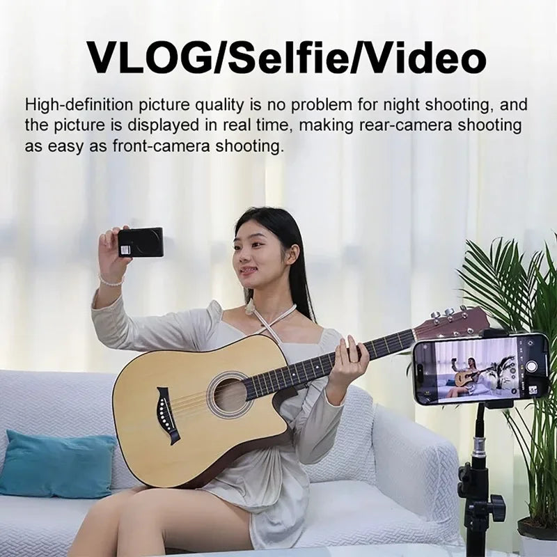 Écran de moniteur magnétique sans fil pour Smartphone Vlog, diffusion en direct, enregistrement vidéo, caméra arrière de téléphone, Selfie