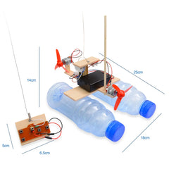 Kit de jouets éducatifs à monter soi-même, jouets scientifiques, télécommande, modèle de bateau à vent, cadeaux pour enfants (sans bouteilles)