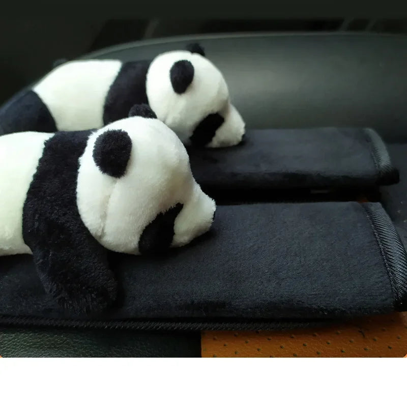 Ceinture de sécurité Automobile, décoration Panda de dessin animé, coussin d'épaule en peluche, accessoires automobiles, décorations de voiture