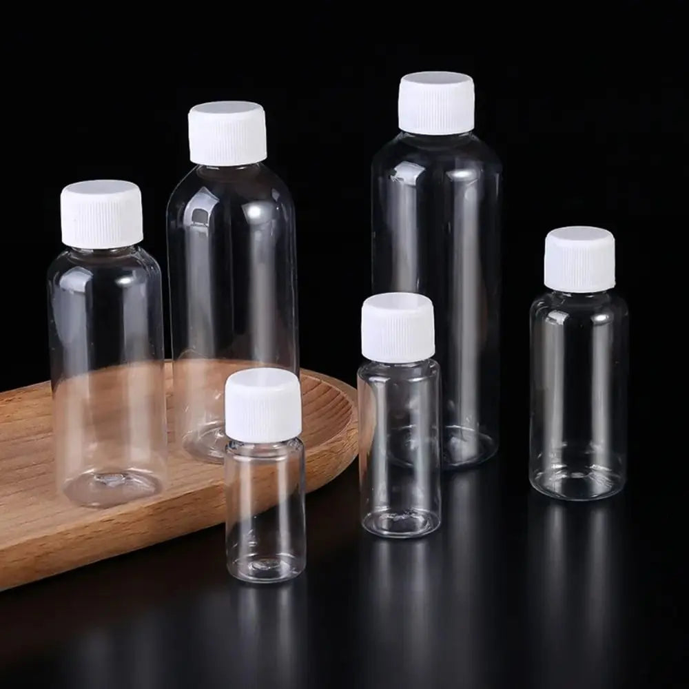AfricSeal HI-Bouteille d'emballage réutilisable en plastique, plusieurs échantillons de cosmétiques, shampoing, poudre liquide, 10 ml, 20 ml, 30 ml, 50 ml, 80 ml, 100ml