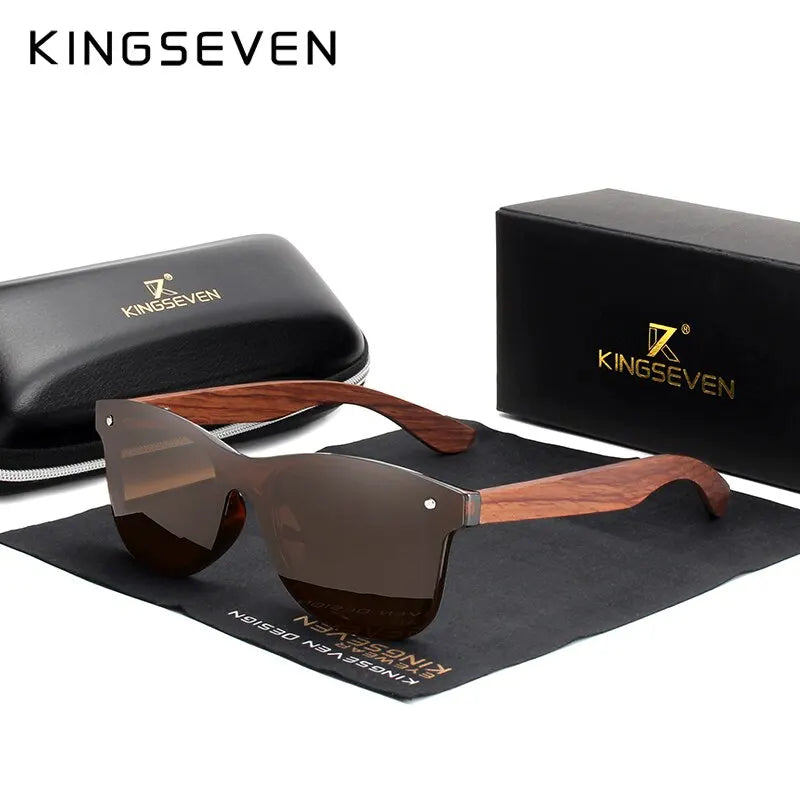 KINGSEVEN lunettes de soleil en bois naturel hommes Vintage classique polarisé mode femmes