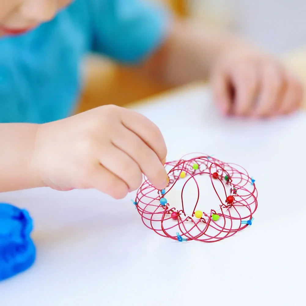 Jouets éducatifs Fidget pour enfants et adultes, panier de fleurs de décompression Mandala et anneau en acier, cadeau sensoriel d'halloween et de noël