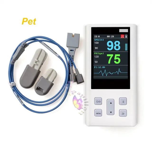 Moniteur d'oxymètre de pouls portatif pour la fréquence cardiaque et la saturation de l'oxygène avec SPO2 médical vétérinaire avec mémoire