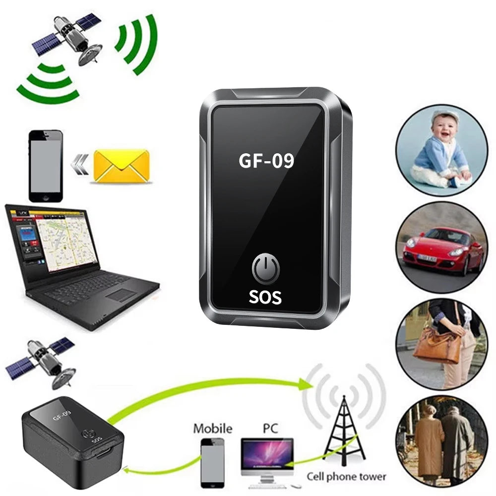GF09 Mini traceur GPS localisateur de voiture suivi en temps réel localisation enregistrement vocal dispositif de positionnement Anti-perte pour enfant chien de compagnie