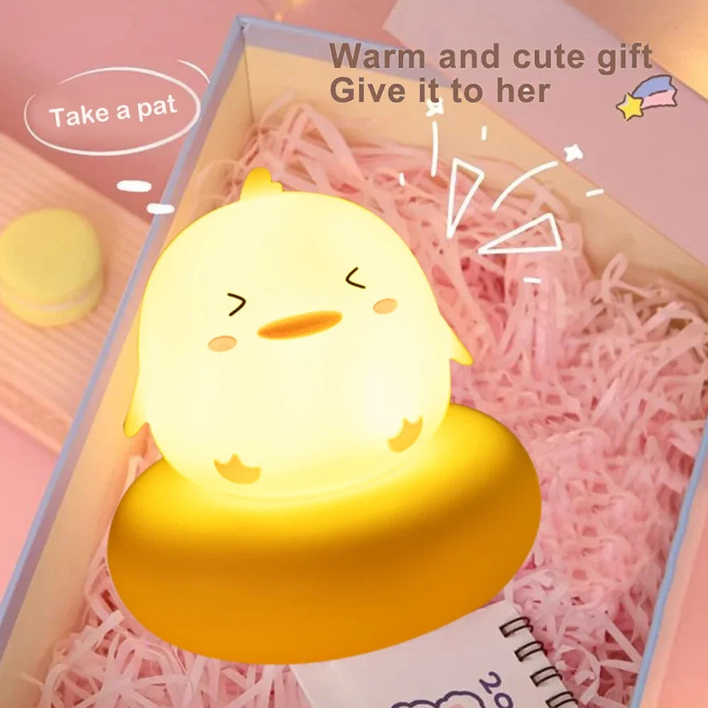 Veilleuse en forme d'animal mignon pour enfants, 3 niveaux, variable, lampe de couchage, commande tactile, veilleuse pour l'allaitement, décor pour tout-petits