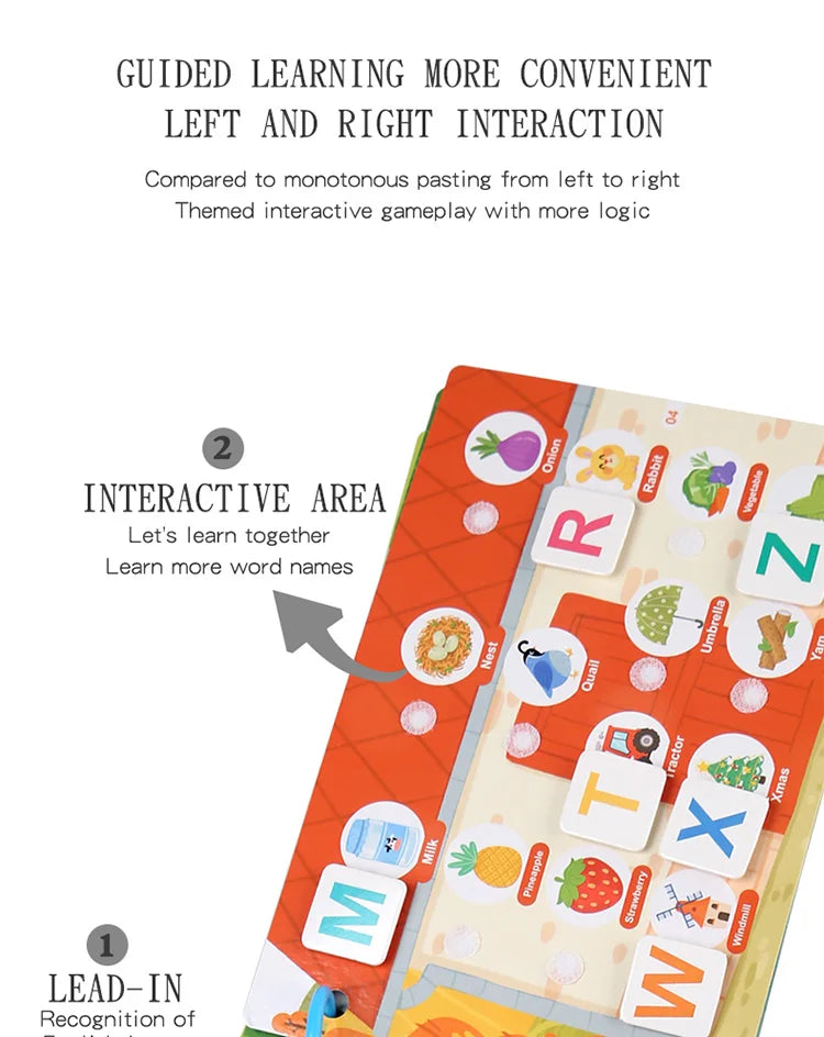 Livre Montessori pour bébé, mon premier livre silencieux, jouet éducatif pour l'apprentissage précoce, jeu assorti pour bébés de 2 à 3 ans