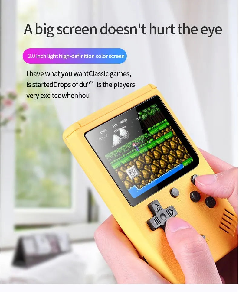 Mini Retro Portable Video Game Console for Kids, Game Player, LCD Screen, Built-in 3.0 Games, 8-bit, 500 inches
