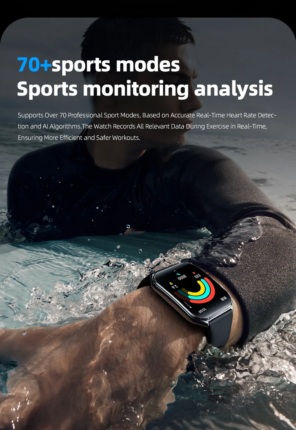 Nouvelle montre intelligente 2025, montre de sport de 1,96 pouces, étanche IP67, plus de modes sportifs 110, traqueur d'activité physique, montre ultra-mince.