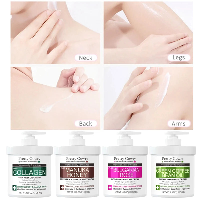 Crème éclaircissante pour le corps, 500ml, collagène, vitamine C, rétinol, Niacinamide, hydratante longue durée, Lotion pour le corps, soins pour la peau