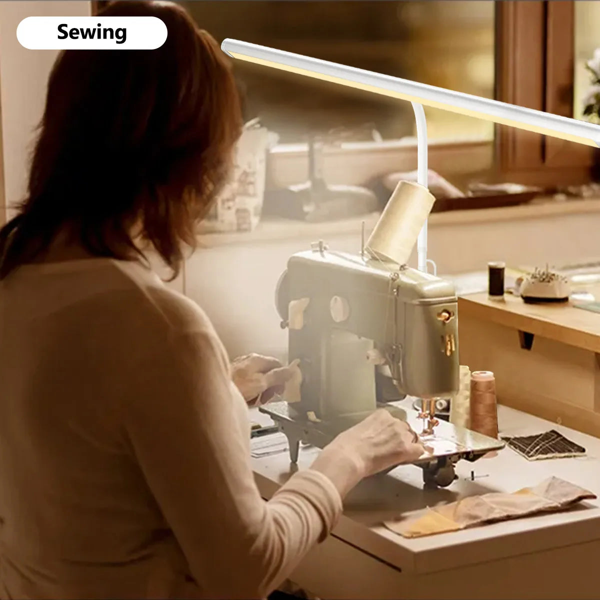 Adjustable flexible gooseneck LED desk lamp, eye-friendly desk lamp, stepless dimming, home office