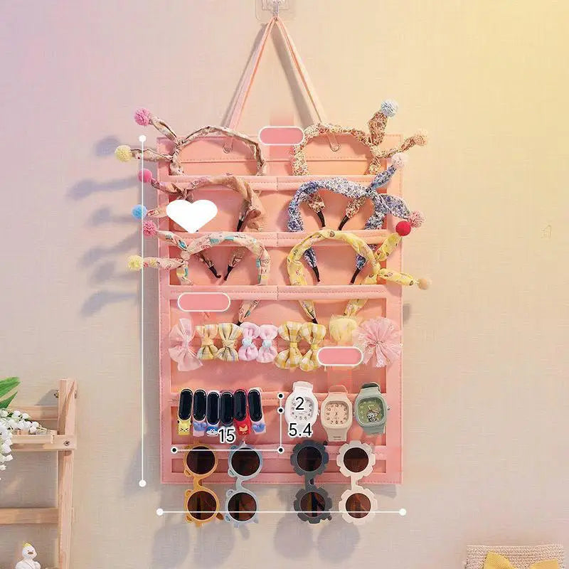 Accessoires pour cheveux, organisateur de rangement suspendu, décoration murale, rangement des nœuds de cheveux, pinces à cheveux, corde à cheveux, lunettes, rangement d'organisation