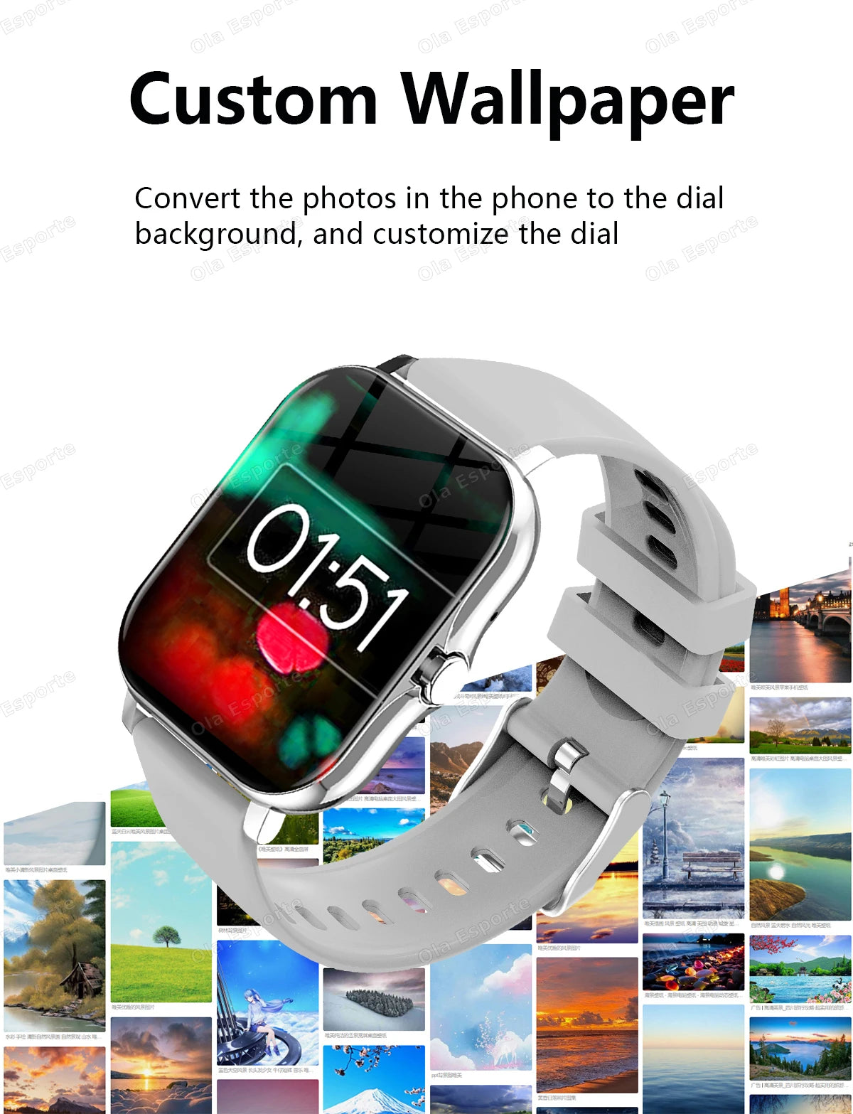 Nouvelle montre intelligente 2.01 pouces HD affichage réponse faire appel Message vue Modes sportifs smartwatch bricolage cadran prévisions météorologiques hommes femmes