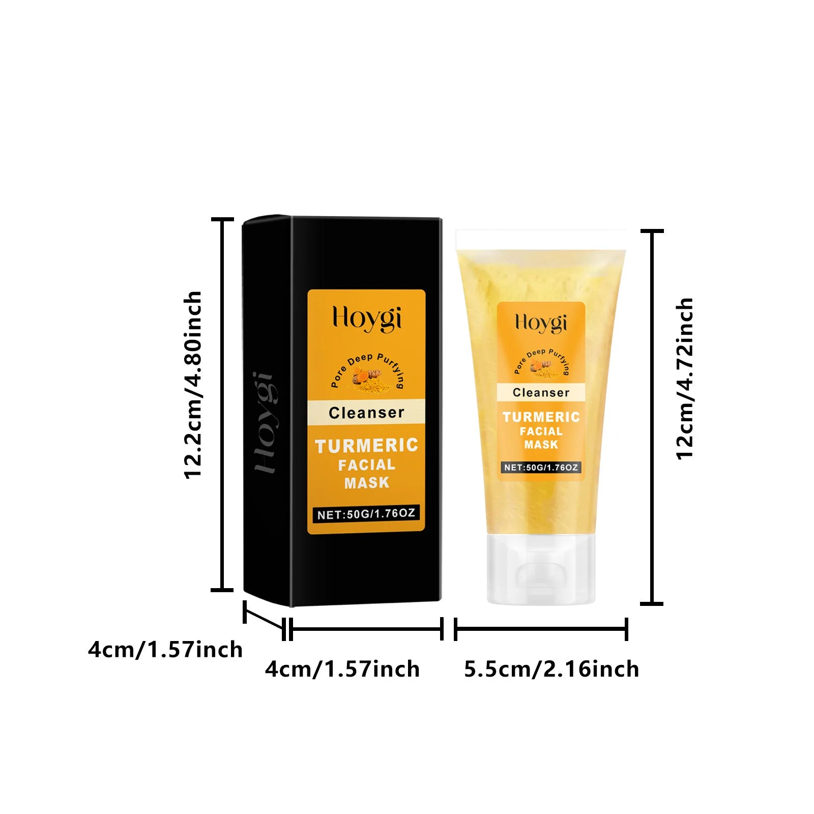 Nettoyant au curcuma, contrôle de l'huile, élimination des taches foncées, Anti-acné, nettoyage en profondeur, rétrécissement des pores, crème hydratante à la vitamine C