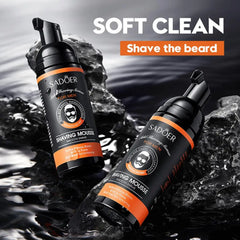 SADOER Mousse à raser pour hommes Mousse à raser pour barbe douce pour homme rafraîchissant hydratant adoucir les racines fibromes non irritantes
