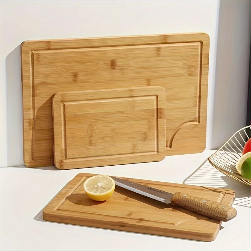 Ensemble de planches à découper en bambou, planche à découper polyvalente épaisse en bois pour viande, légumes et fruits