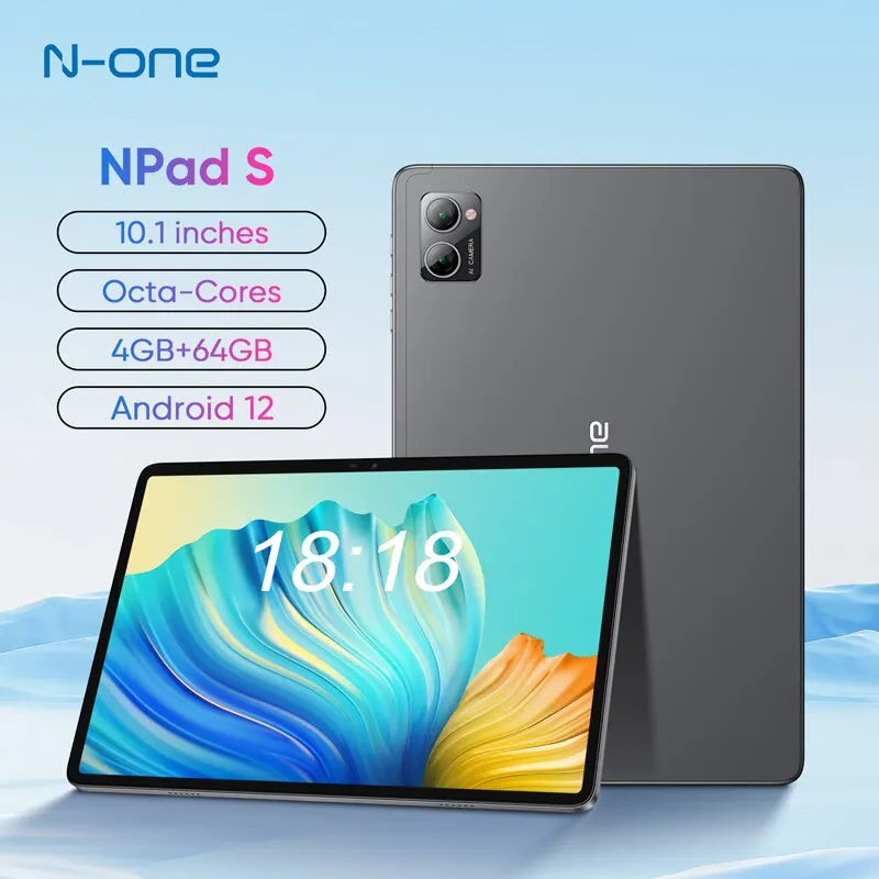 N-ONE NPad S 2023 10.1 pouces Tablette Pad 1280X800 HD 4GB 64GB Android 12 MTK8183 8-Cores 6600mAh Double WIFI BT5.0 Tablettes