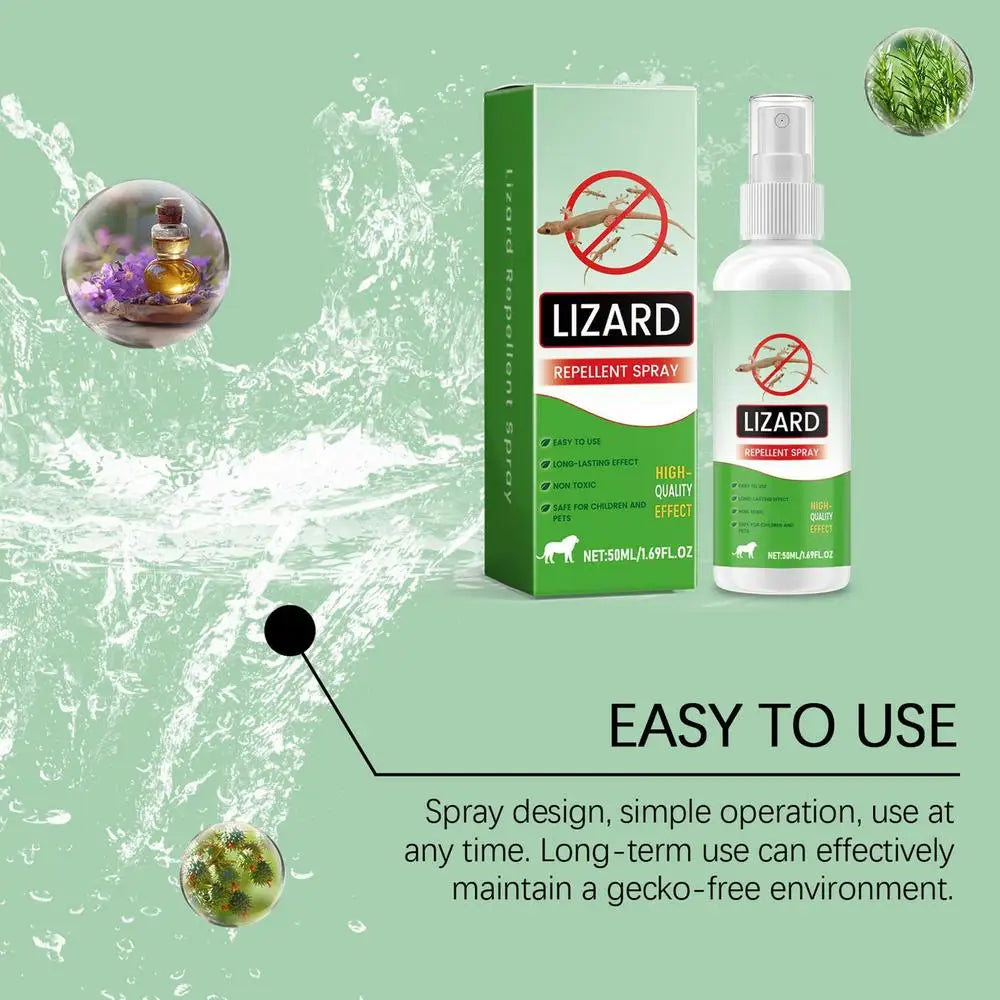 Répulsif pour rongeurs d'intérieur, 50ml, répulsif pour lézards, huile de lavande, Spray Gecko, puissant, dissuasion des reptiles, répulsif sûr pour animaux de compagnie