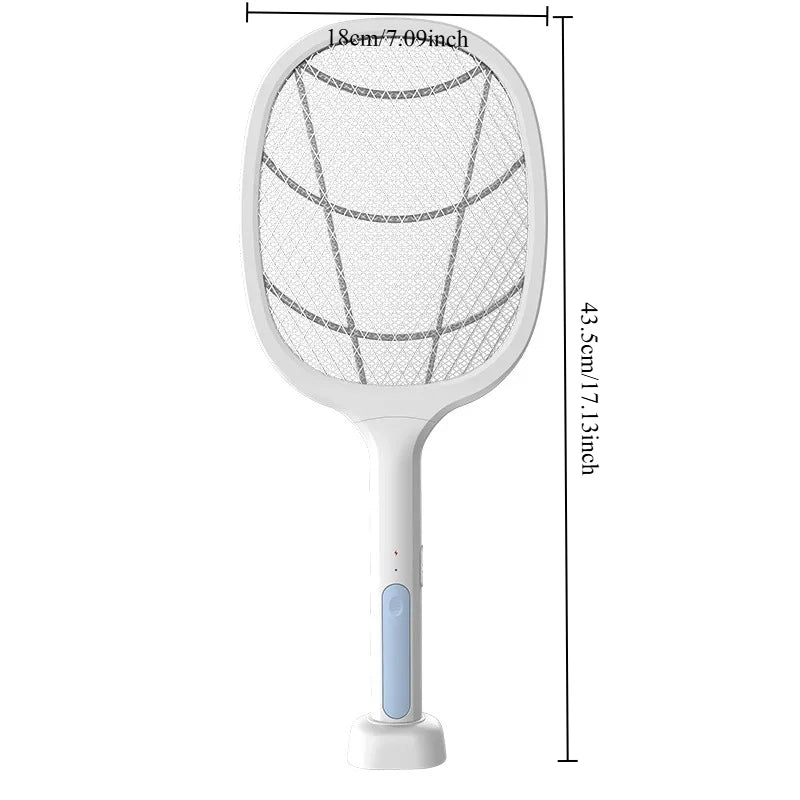 Tapette électrique anti-moustiques et lampe répulsive, Rechargeable par USB + Base, bâtons rechargeables, dispositif anti-insectes intérieur et extérieur 2 en 1