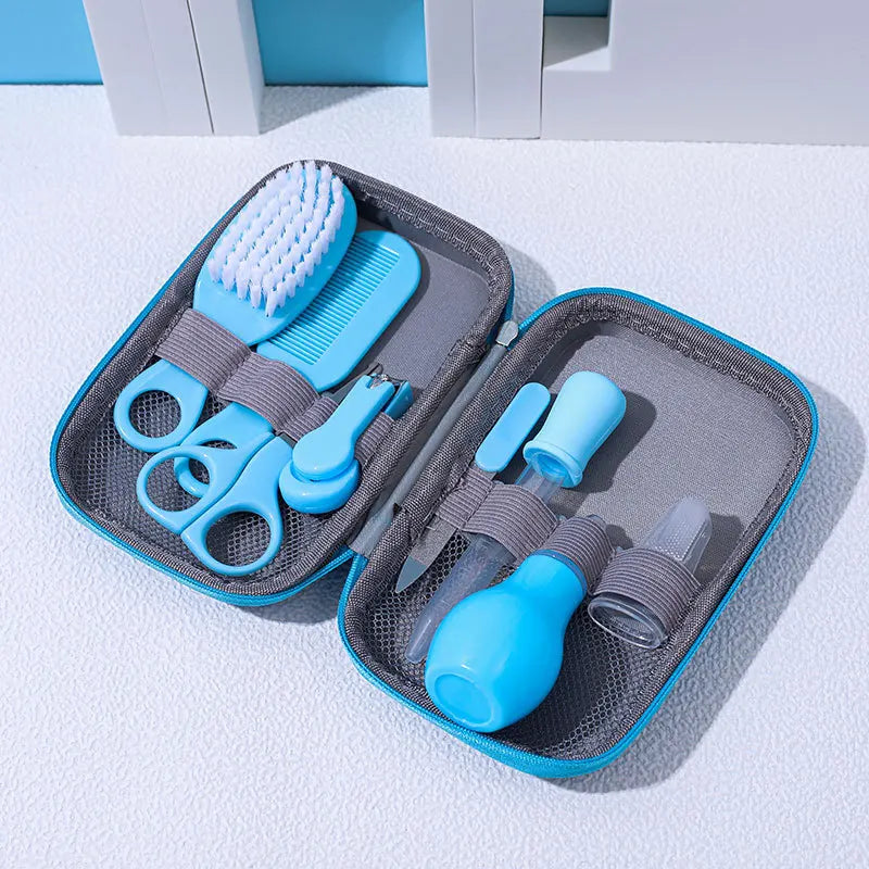 Nouveau-né 8 pièces/ensemble bébé soins de santé ongles cheveux thermomètre toilettage brosse Kit soins bébé essentiels nouveau-né matériel sécurité