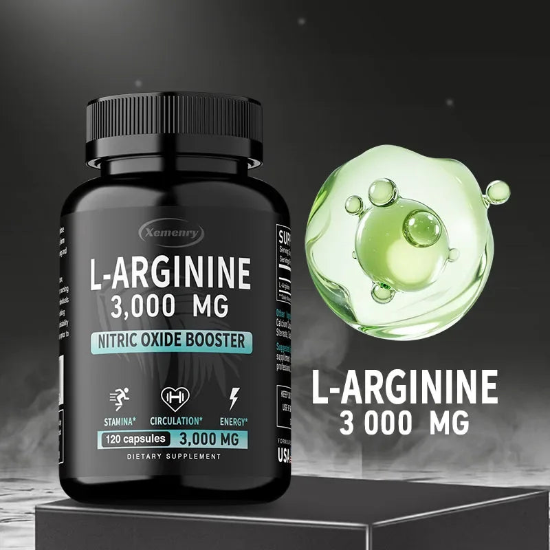 Capsules L-Arginine – Améliore l'énergie, l'endurance, les performances, soutient la croissance musculaire, améliore la circulation sanguine, le système immunitaire