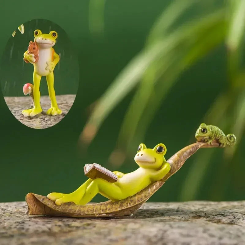 Simulation de fée de grenouille animale, Mini ornement en résine, décoration de jardin, Figurines miniatures, Micro paysage, Terrarium, cadeau artisanal