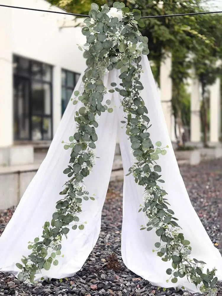 Verdure Feuillage Vigne Plantes artificielles Printemps arbre Ornements Mariage en plein air Jardin Cour Arcade Décor Maison Murs Suspendus