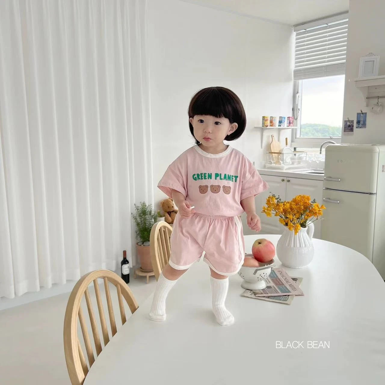 Ensemble de vêtements pour enfants, T-shirt et Short pour garçons et filles, 2 pièces, vêtements d'été à manches courtes pour bébés, costume confortable