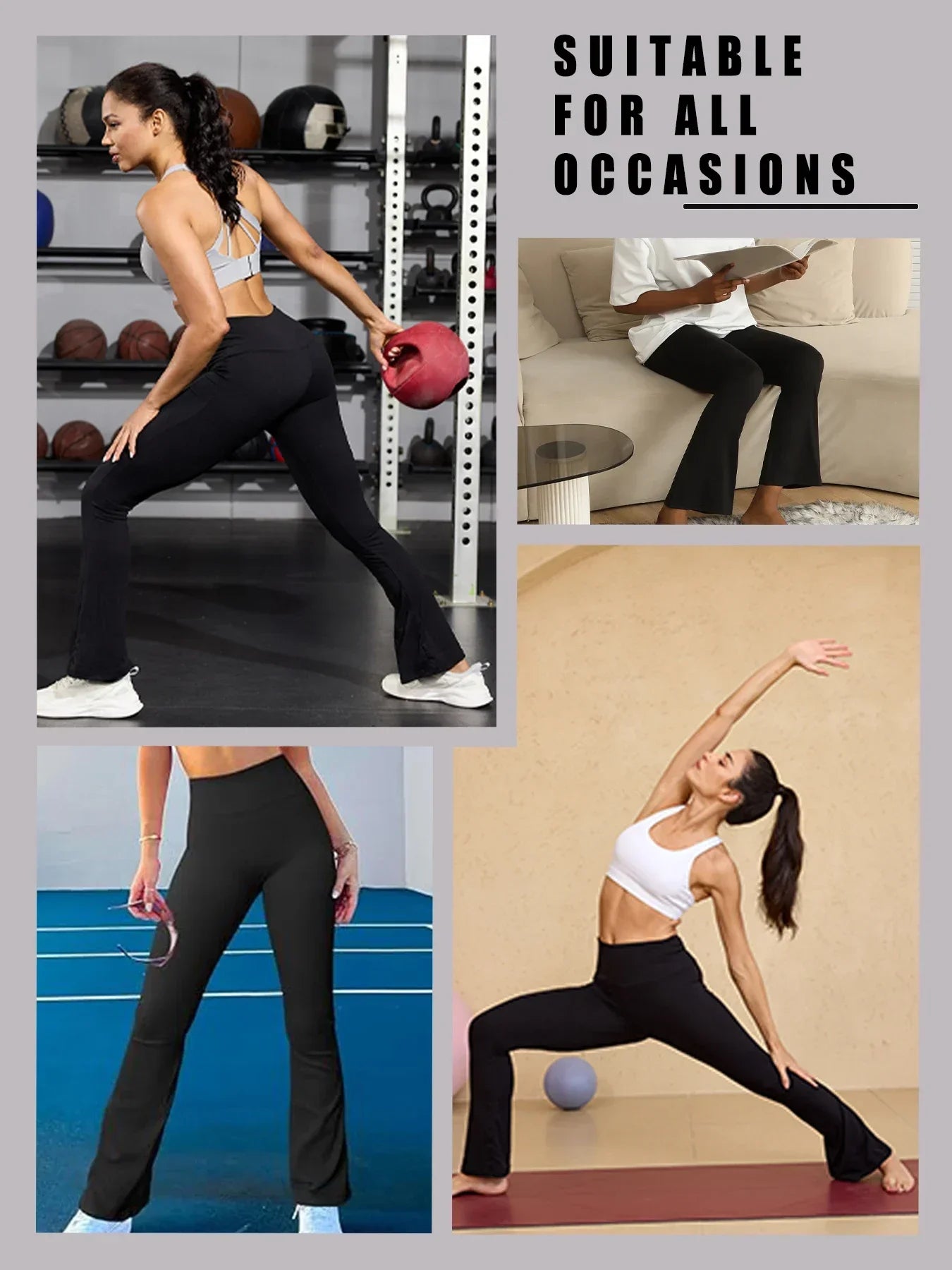 Pantalon évasé Super doux pour femmes, taille haute, contrôle du ventre, Leggings de Yoga, bas de cloche