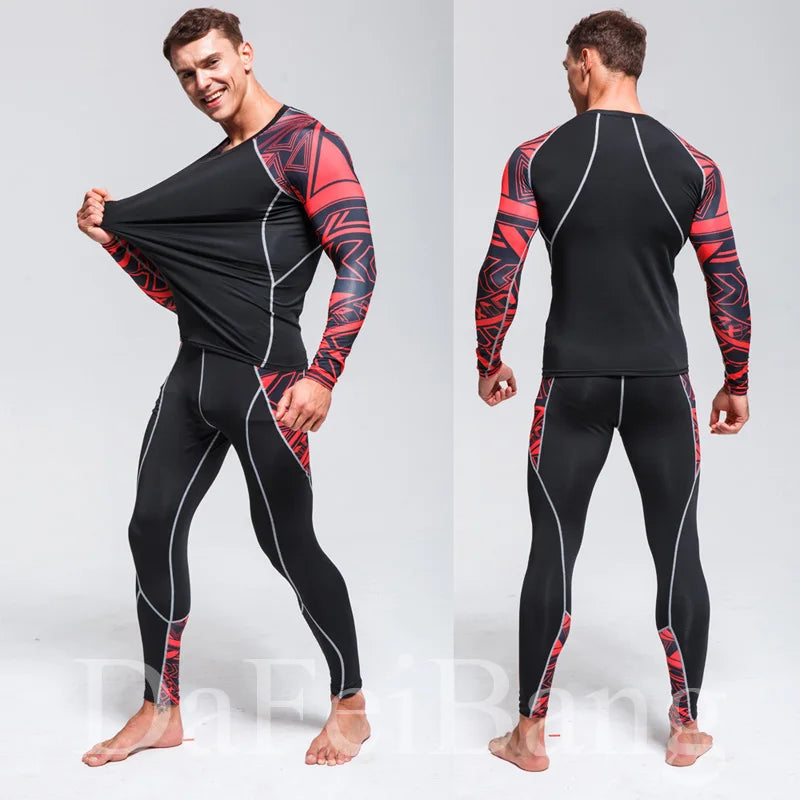 New Men's Thermal Underwear Sets, Compression Sports Suit, Sweat-Wicking, Quick-Drying Thermal Underwear, Men's Long Johns Sets