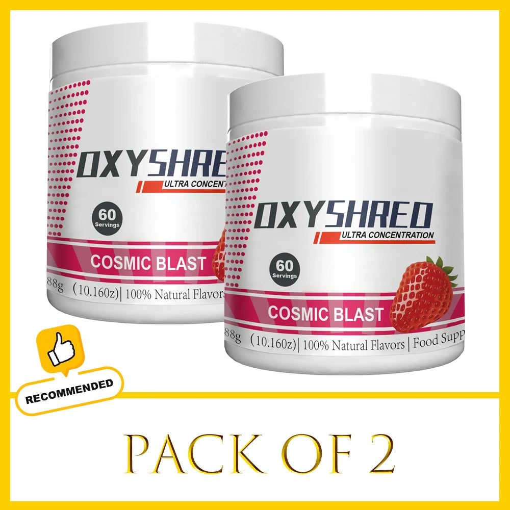 Oxyshred Sport Poudre de pré-entraînement Support Énergie - Cosmic Blast - Burner de graisse Oxyshred Supplément de pré-entraînement à ultra concentration