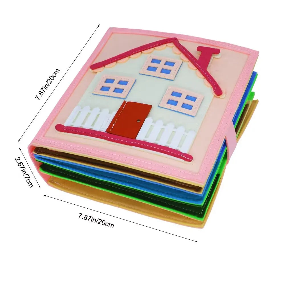 Livres silencieux Montessori pour les tout-petits, livre d'activités douces, livre en tissu feutré, jouet de voyage sensoriel avec activités d'apprentissage