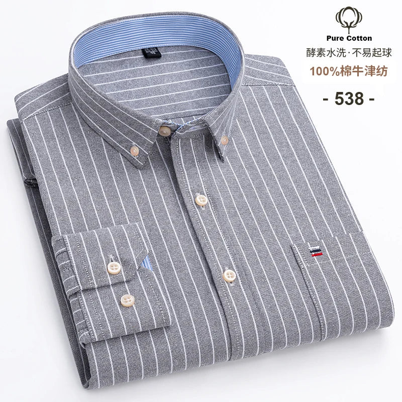 2024 mode hommes travail affaires marque Chemise hommes Plaid coton tenue décontractée chemises coupe ajustée à manches longues boutonné Chemise Homme