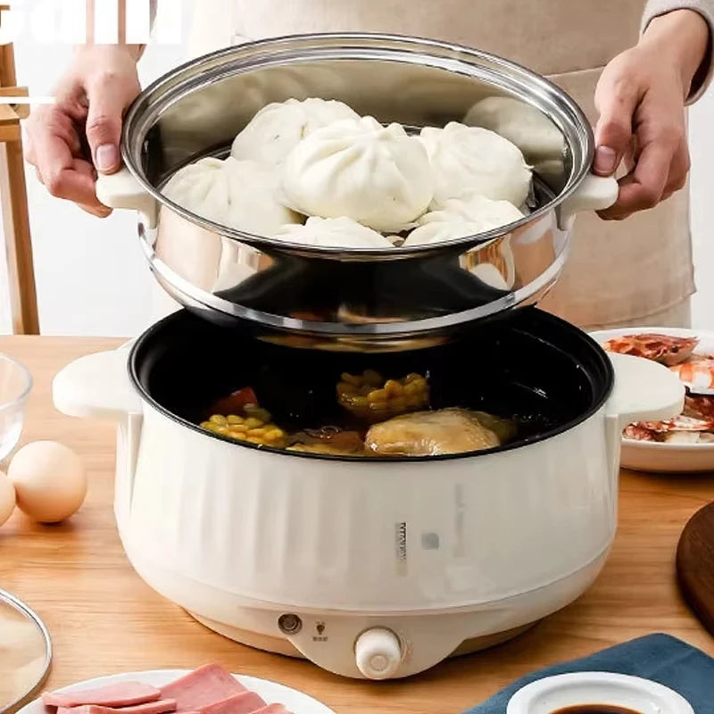 Cuiseurs électriques multifonctions simple/Double couche 1-2 personnes poêle antiadhésive domestique marmite cuiseur à riz appareils de cuisson