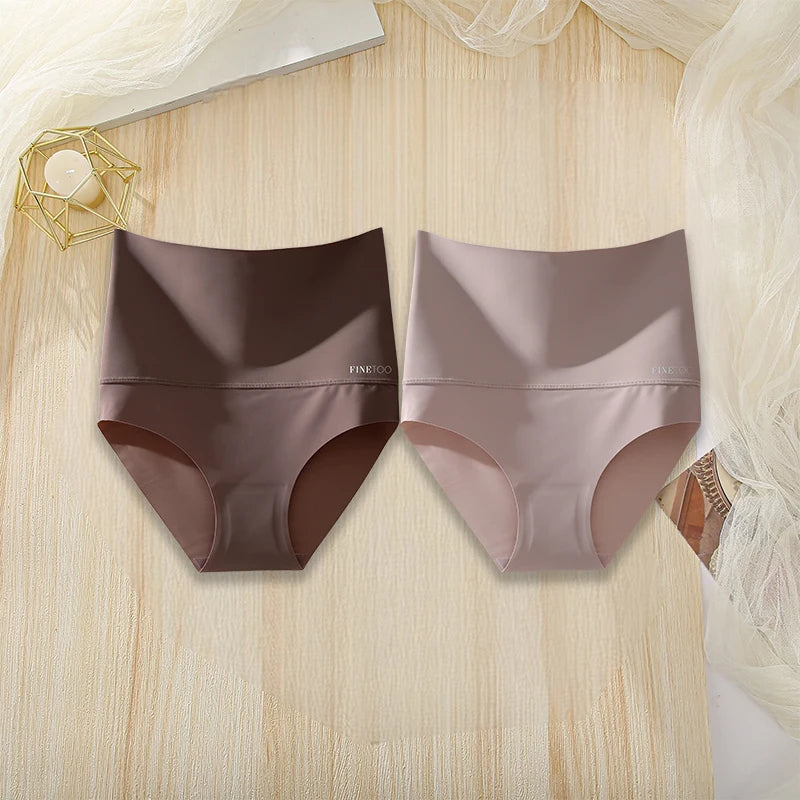 2 pièces/ensemble culottes taille haute femmes corps sous-vêtements amincissants respirant slips confortables slips solides Lingerie respirante