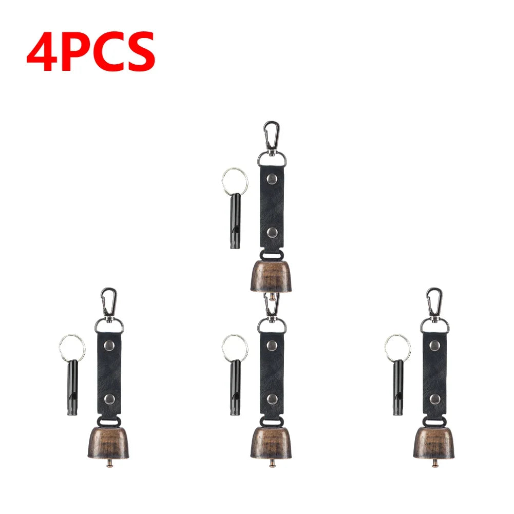 Loud bear bell with emergency whistle set, magnetic bear bell, silent repellent bell, bear bell for bear deterrence, 1-5 pieces