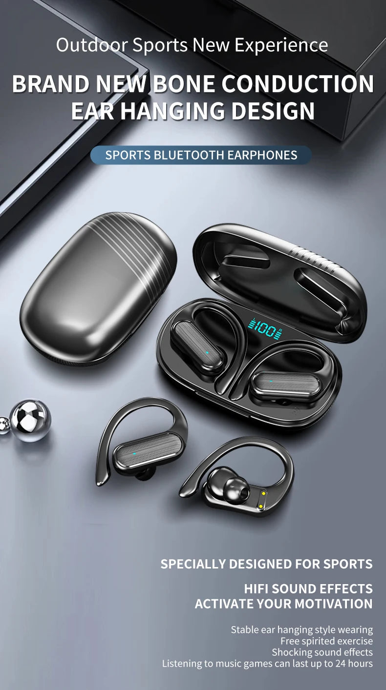 Bluetooth wireless headphones, HD sound quality, stereo, universal, touch light, high-quality mini ear tips, sweat-resistant