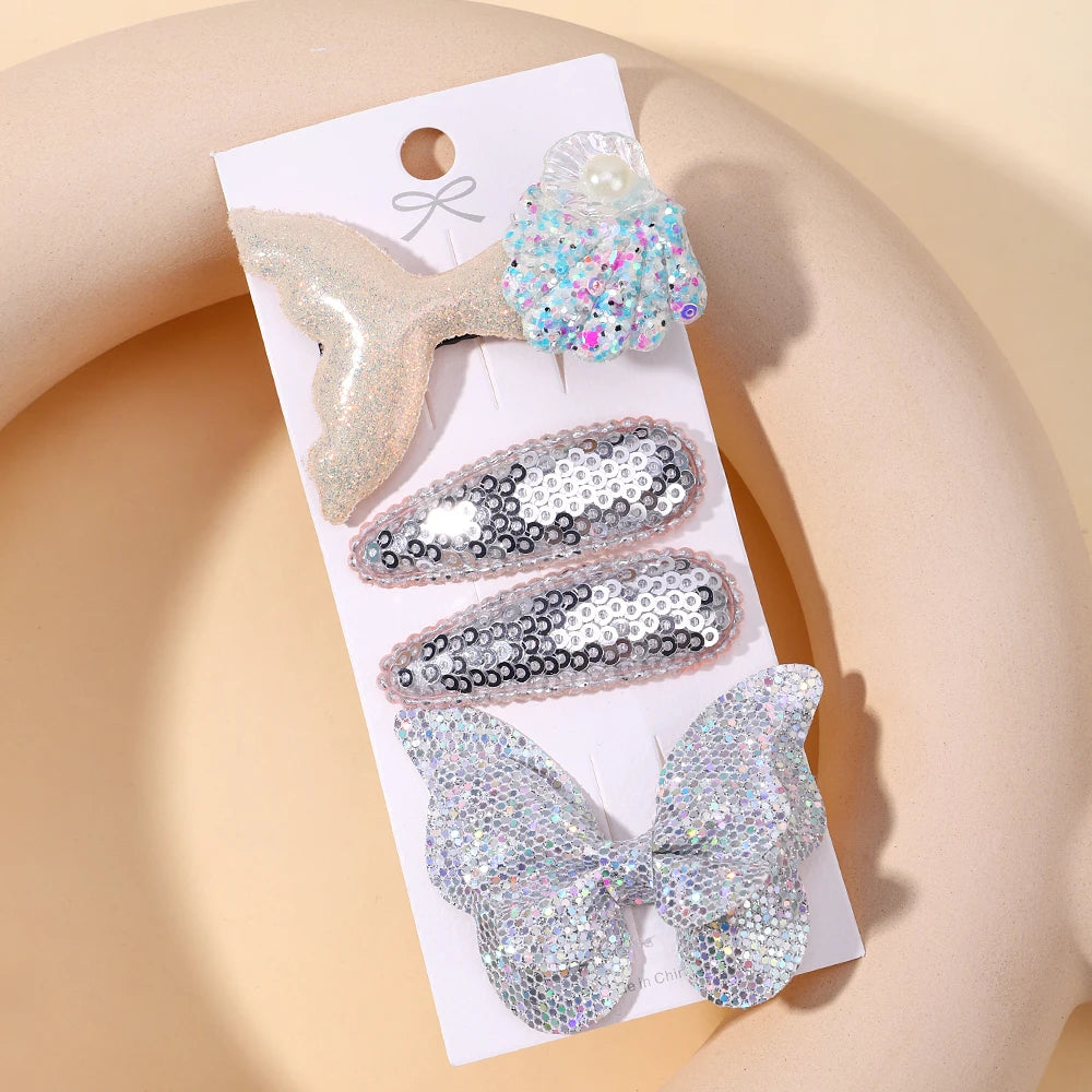 Enfants frais pince à cheveux ensemble fleur imprimé doux papillon épingles à cheveux enfants BB cheveux frange Clips Barrettes fille accessoires chapeaux
