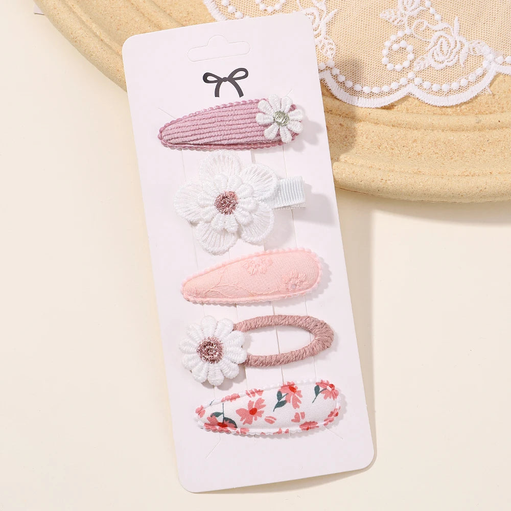 Enfants frais pince à cheveux ensemble fleur imprimé doux papillon épingles à cheveux enfants BB cheveux frange Clips Barrettes fille accessoires chapeaux