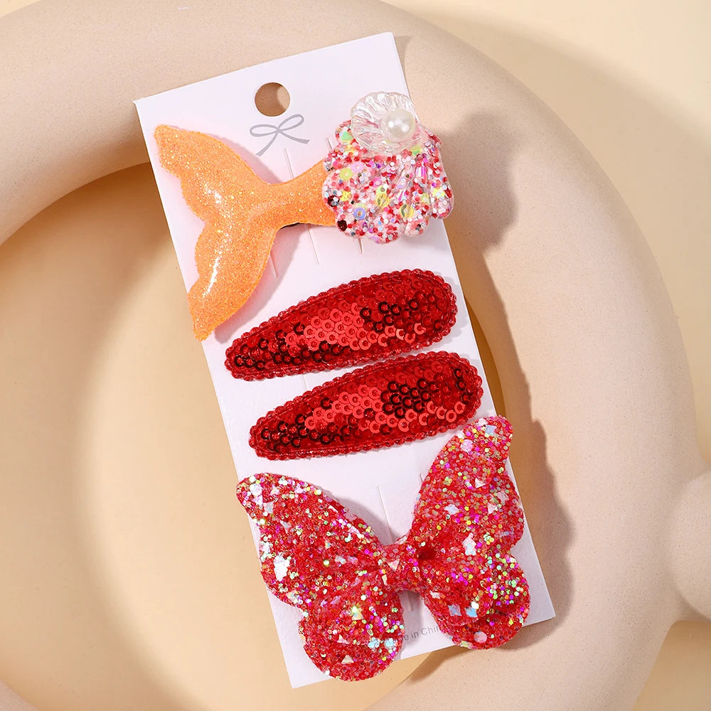 Enfants frais pince à cheveux ensemble fleur imprimé doux papillon épingles à cheveux enfants BB cheveux frange Clips Barrettes fille accessoires chapeaux