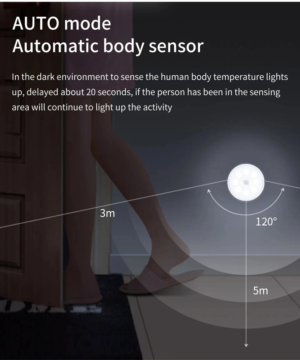 Lampe intelligente avec détecteur de mouvement, Rechargeable par Usb, lumière blanche chaude pour cuisine, escaliers, couloir, placard, chambre à coucher