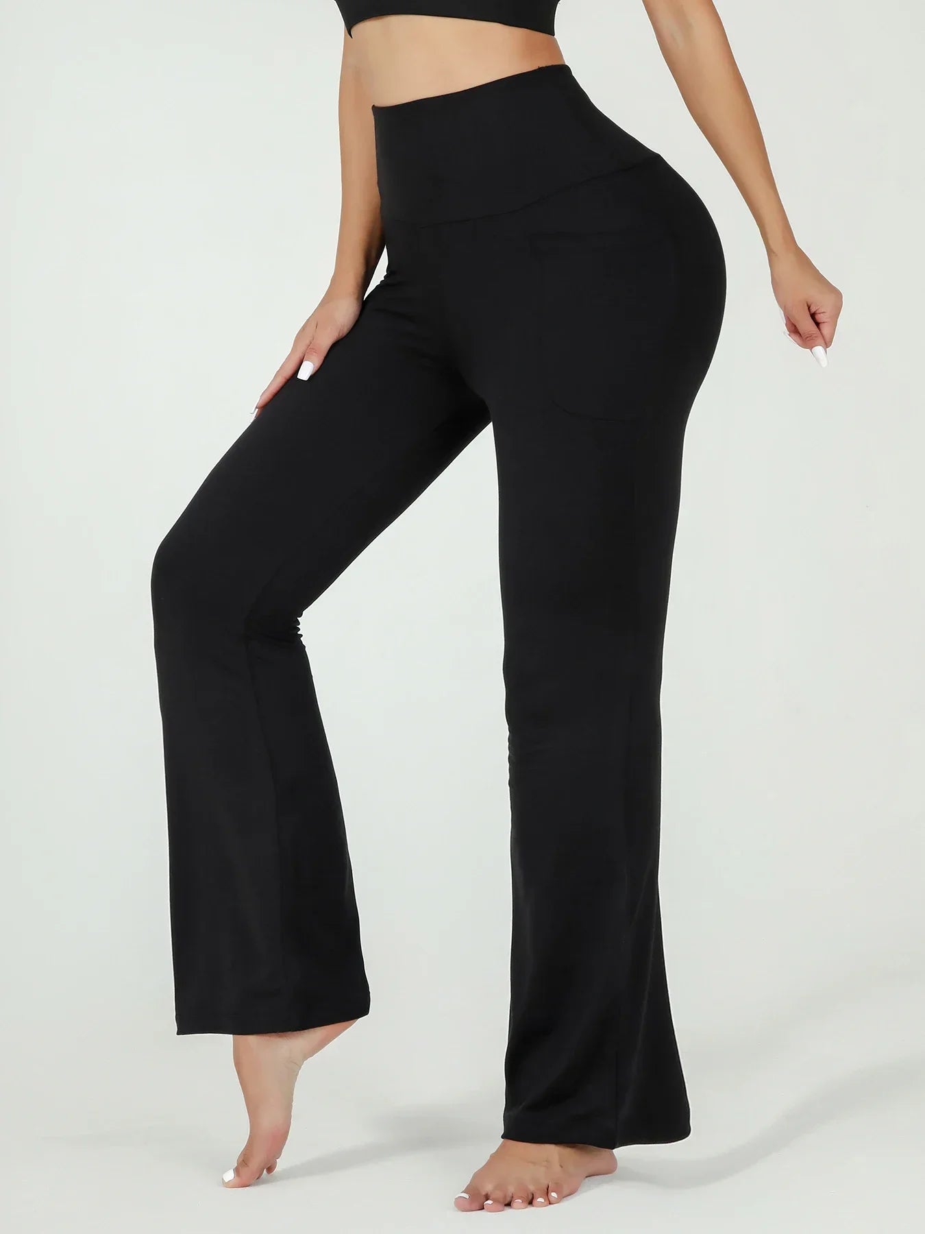 Pantalon évasé Super doux pour femmes, taille haute, contrôle du ventre, Leggings de Yoga, bas de cloche