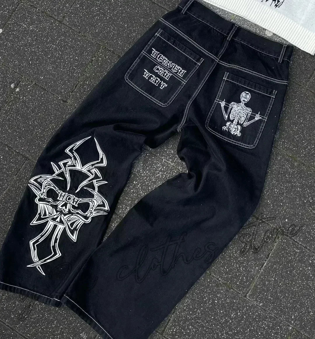 Jeans à jambes larges unisexes pour femmes, pantalons de vadrouille chauds, Street Y2K, Hip Hop, Joker Respzed, New Clearance Spot, American Fashion