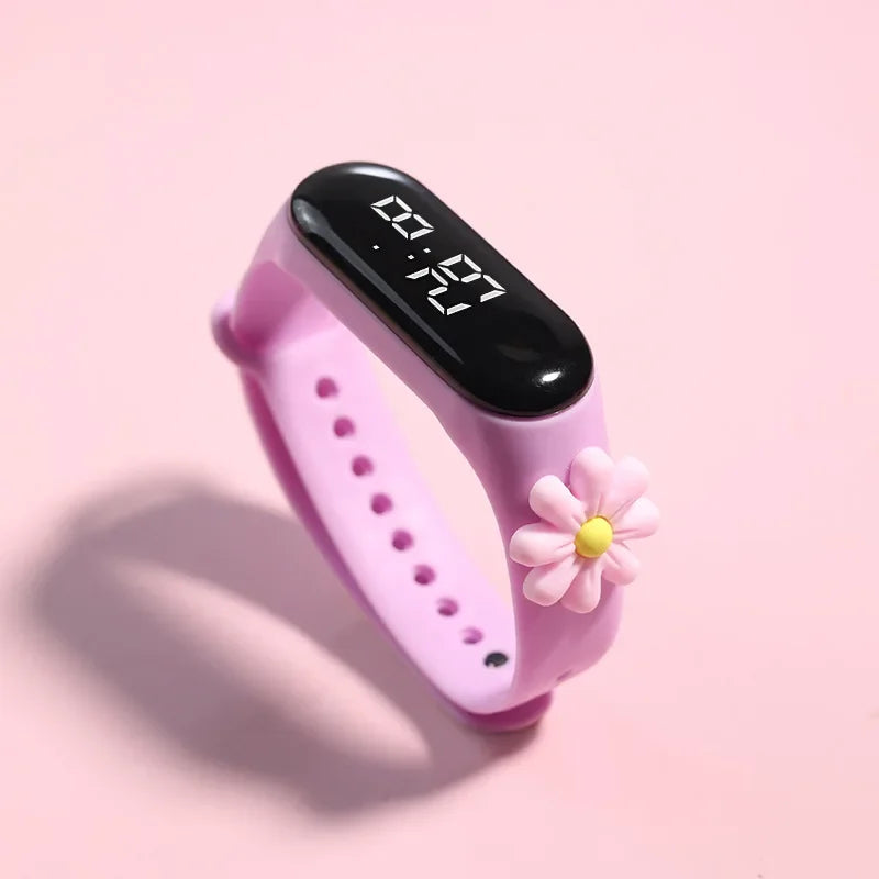 Montre numérique en silicone pour enfants, montres de sport pour enfants, montres électroniques pour filles, montre-bracelet de dessin animé LED, mode