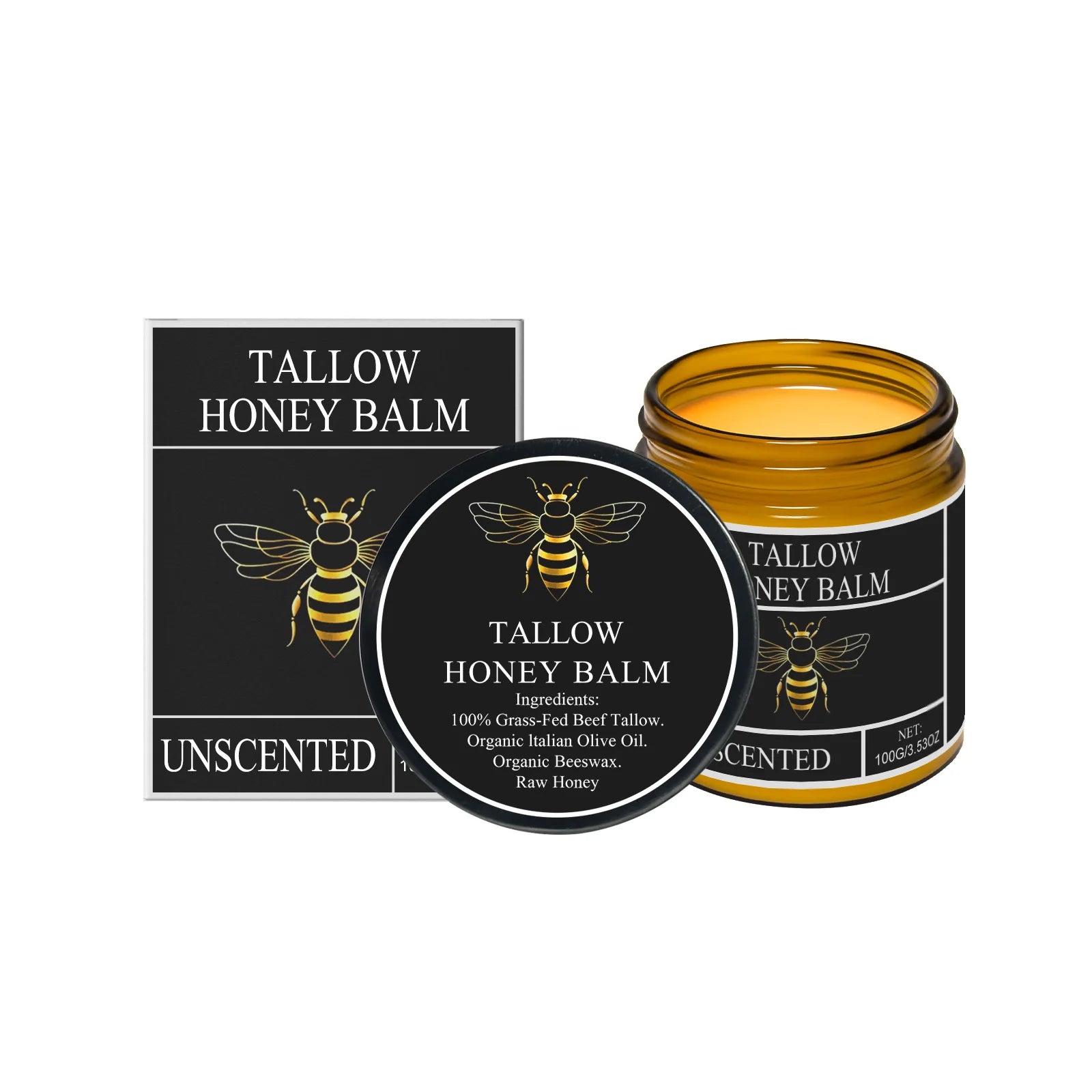 Tallow de boeuf pour la peau Tallow et baume au miel herbe biologique alimenté crème hydratante pour le visage fouettée Lotion pour le corps hydratante en profondeur