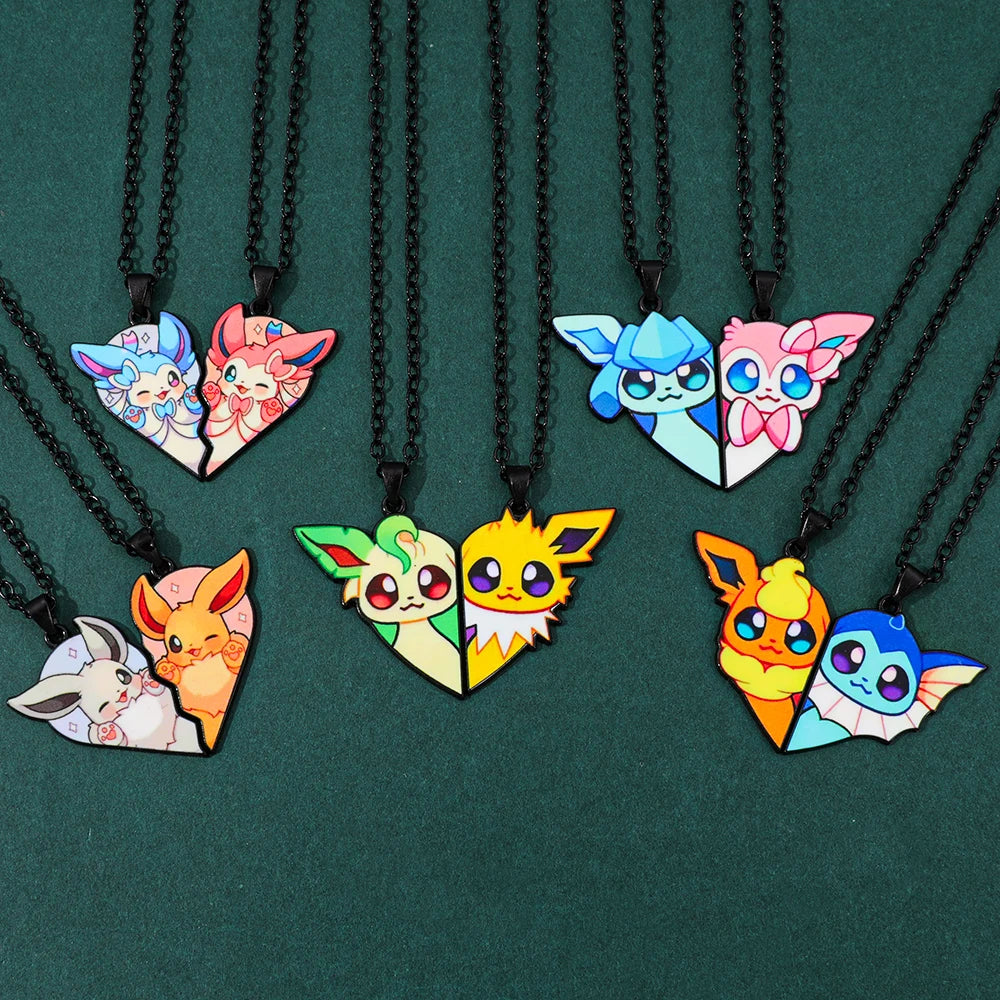 Ensemble de colliers Pokémon Eevee Evolution avec Umbreon, Espeon, Sylveon, Jolteon, pendentif Flareon, cadeau de bijoux animés pour les fans des femmes