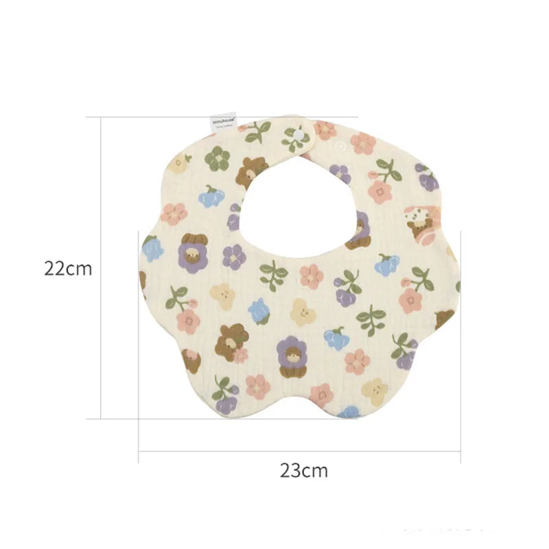 Bavoirs en coton imperméables pour nouveau-né, tissus réglables pour nourrissons filles et garçons, bavoir imprimé de dessin animé mignon, accessoires d'alimentation pour bébé