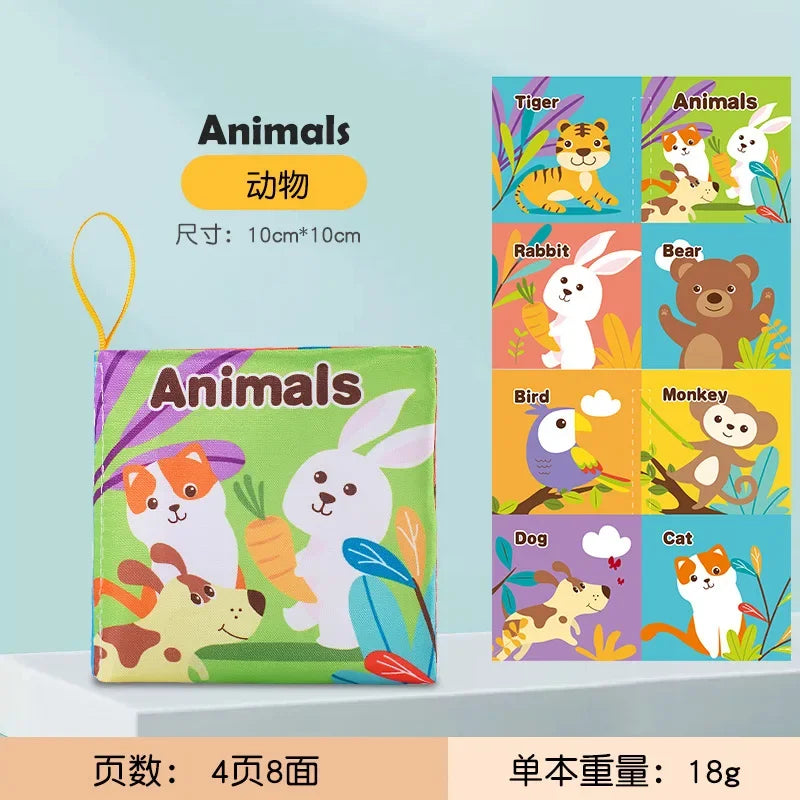 Livre de grillades doux pour enfants, jouets pour enfants précoces, son de bruissement, fruits, nombres d'animaux, moyens de transport alimentaires