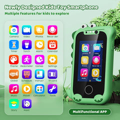 Téléphone jouet intelligent pour enfants, téléphone de jeu à écran tactile, lecteur de musique MP3 avec double caméra pour fille et garçon, cadeaux de noël et d'anniversaire