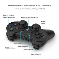 Manette de jeu sans fil Bluetooth, Support de contrôleur PS3, pour Play Station 3, Console de Joystick pour PS3 Controle pour PC/IOS/Andro