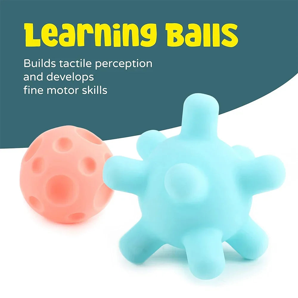 Boules texturées pour bébé, jeu sensoriel, activité de 6 à 12 mois, balle multi-doux, jouets de douche Montessori pour enfants, meilleur cadeau, 6 pièces